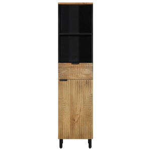 Bathroom Cabinet Brown Solid Mango Wood, Engineered Wood, Metal