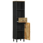 Bathroom Cabinet Black Solid mango wood, Iron Medium
