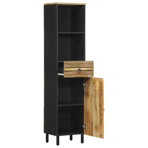 Bathroom Cabinet Black Solid mango wood, Iron Medium