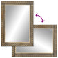 Bathroom Mirror Black Solid Mango Wood, Glass 19.7 x 27.6 in