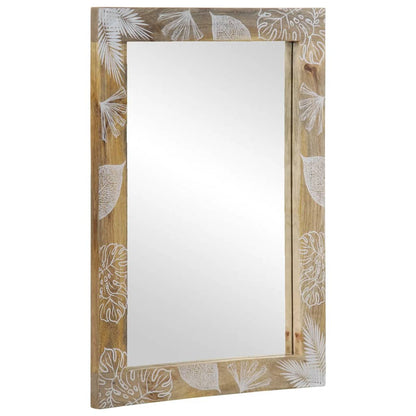 Bathroom Mirror Natural Mango with White Paint