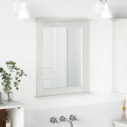 Mirror with Mirror White 55.5 x 5 x 70 cm Solid pine wood
