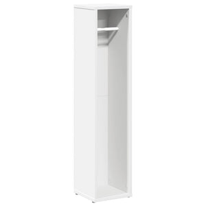 Bathroom Cabinet White Engineered wood Slim Bathroom Cabinet