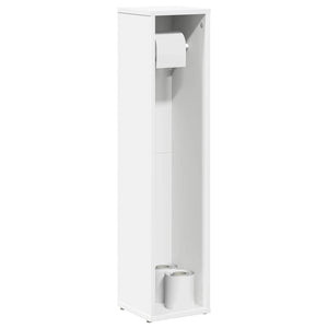 Bathroom Cabinet White Engineered wood Slim Bathroom Cabinet