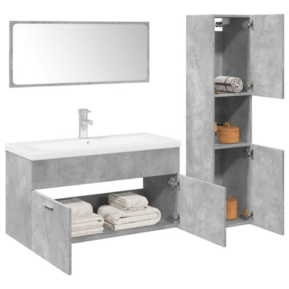 Bathroom Furniture Set Concrete grey Engineered wood