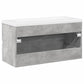 Bathroom Furniture Set Concrete Grey, White Engineered Wood, Ceramic