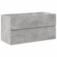 Bathroom Furniture Set Concrete Grey, White Engineered Wood, Ceramic