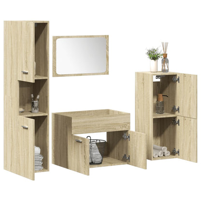 Bathroom Furniture Set Sonoma oak Engineered wood, glass Medium