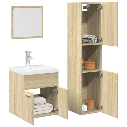 Bathroom Furniture Set Sonoma Oak Engineered wood, Glass Medium