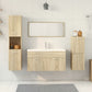Bathroom Furniture Set Sonoma Oak, White Engineered wood, Ceramic