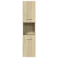 Bathroom Furniture Set Sonoma Oak, White Engineered wood, Ceramic