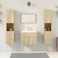 Bathroom Furniture Set Sonoma Oak, White Engineered Wood, Ceramic