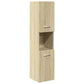 Bathroom Furniture Set Sonoma Oak, White Engineered Wood, Ceramic