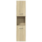 Bathroom Furniture Set Sonoma Oak, White Engineered Wood, Ceramic