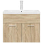 Bathroom Sink Cabinet Sonoma oak, White Engineered wood, Ceramic