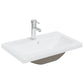 Bathroom Sink Cabinet Sonoma oak, White Engineered wood, Ceramic
