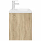 Bathroom Sink Cabinet Sonoma oak, White Engineered wood, Ceramic