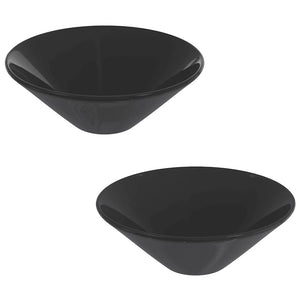 Wash Basins 2 pcs Gloss Black Ø16.5x5.5" Ceramic