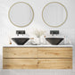 Wash Basins 2 pcs Gloss Black Ø16.5x5.5" Ceramic