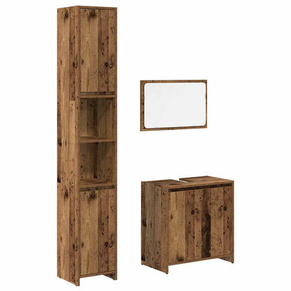 Bathroom Furniture Set Old wood Engineered wood, glass Standard