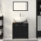 Bathroom Cabinet With Mirror Black Oak Engineered Wood Medium