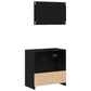 Bathroom Cabinet With Mirror Black Oak Engineered Wood Medium
