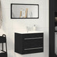 Bathroom Sink Cabinet Black Oak Engineered Wood Medium