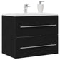 Bathroom Sink Cabinet Black Oak Engineered Wood Medium