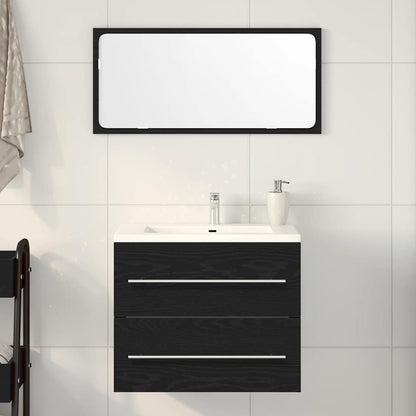 Bathroom Sink Cabinet Black Oak Engineered Wood Medium