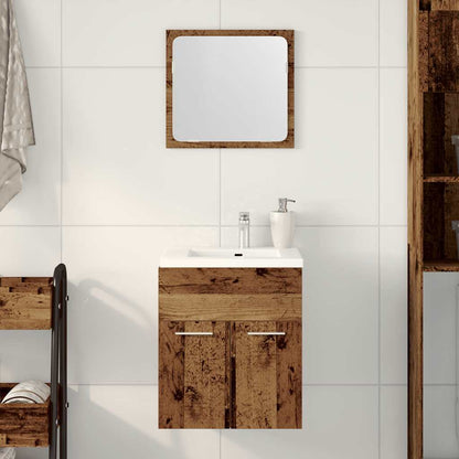 Bathroom Furniture Set Old Wood Engineered Wood, Glass Standard