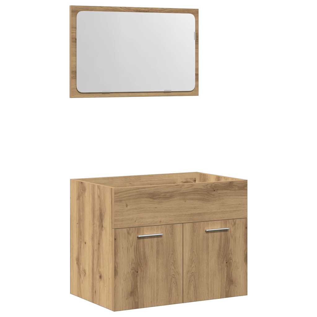 2 Piece Bathroom Furniture Set Artisan Oak Engineered Wood