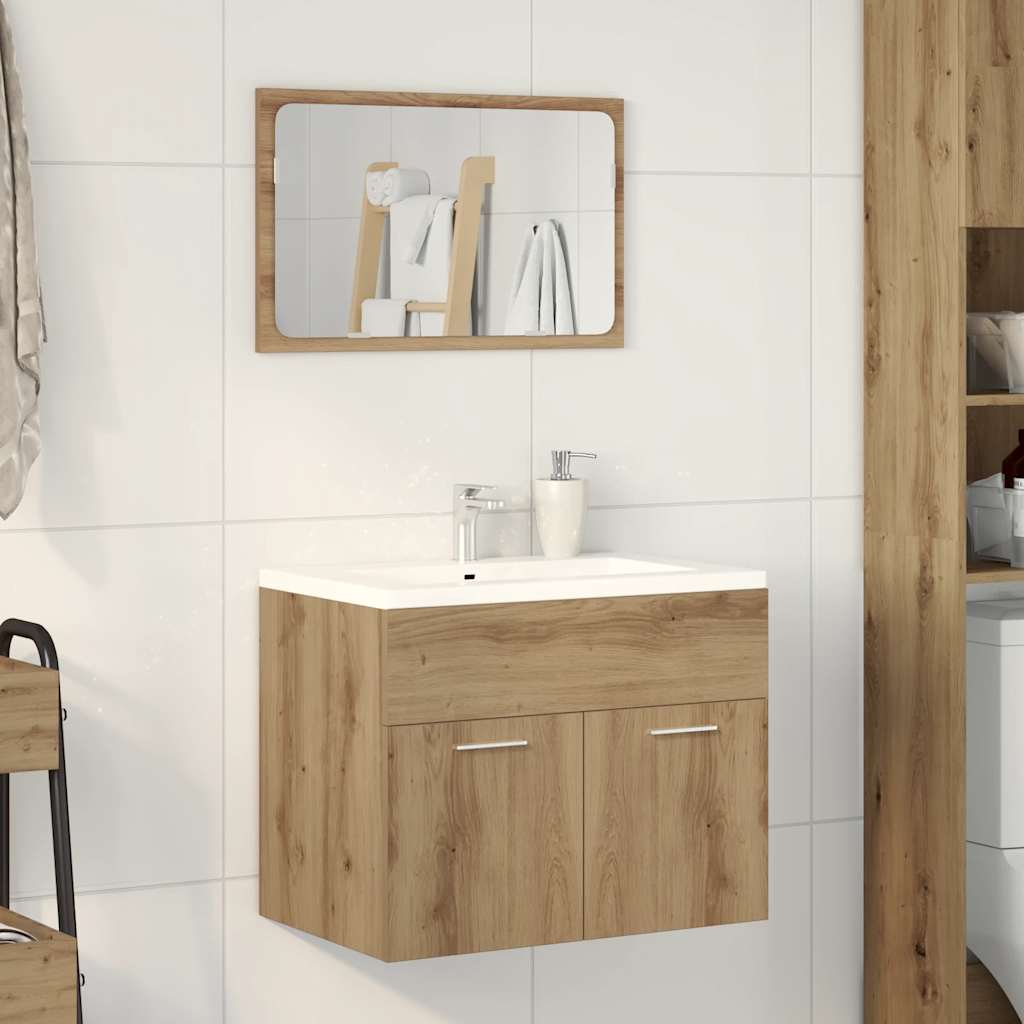 2 Piece Bathroom Furniture Set Artisan Oak Engineered Wood