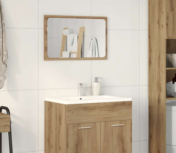 2 Piece Bathroom Furniture Set Artisan Oak Engineered Wood