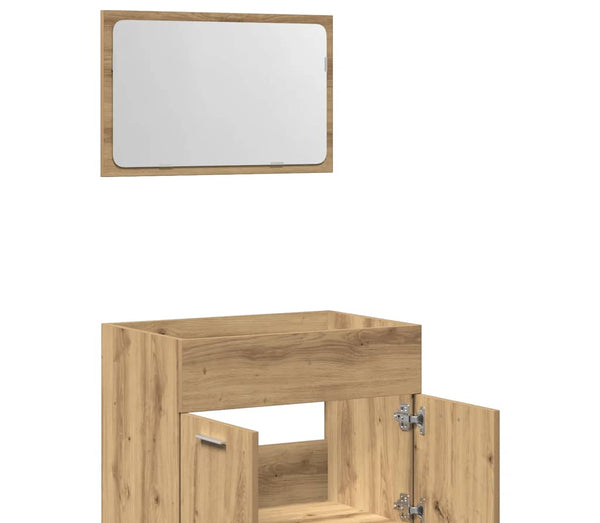 2 Piece Bathroom Furniture Set Artisan Oak Engineered Wood