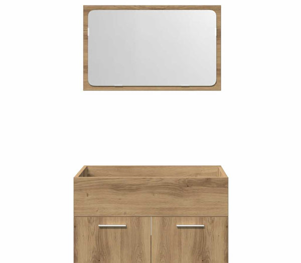 2 Piece Bathroom Furniture Set Artisan Oak Engineered Wood