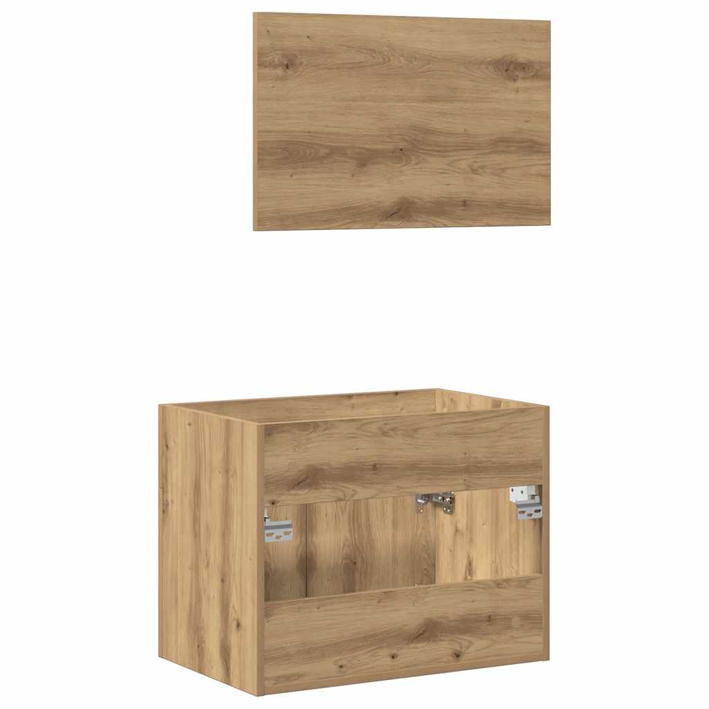 2 Piece Bathroom Furniture Set Artisan Oak Engineered Wood