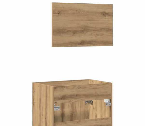2 Piece Bathroom Furniture Set Artisan Oak Engineered Wood