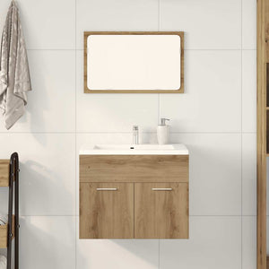 2 Piece Bathroom Furniture Set Artisan Oak Engineered Wood