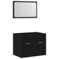 2 Piece Bathroom Furniture Set Black Oak Engineered Wood