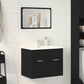 2 Piece Bathroom Furniture Set Black Oak Engineered Wood