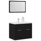 2 Piece Bathroom Furniture Set Black Oak Engineered Wood