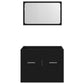2 Piece Bathroom Furniture Set Black Oak Engineered Wood