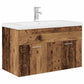 Sink Cabinet With Basin Old wood, White Engineered wood, Ceramic