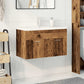 Sink Cabinet With Basin Old wood, White Engineered wood, Ceramic