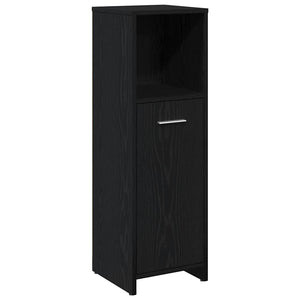 Bathroom Cabinet Black Oak 11.8x11.8x37.4" Engineered Wood