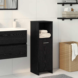 Bathroom Cabinet Black Oak 11.8x11.8x37.4" Engineered Wood