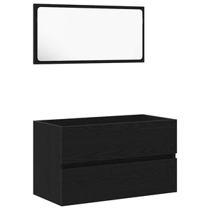 Bathroom Furniture Set 2 pcs Black Oak 31.5" x 15.2" x 17.7