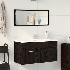 Bathroom Furniture Set 2 pcs Black Oak 35.4" x 15.2" x 18.1