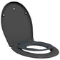 Toilet Seat Anthracite Plastic 14.6 x 17.6 x 1.6 in Detachable