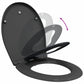 Toilet Seat Anthracite Plastic 14.6 x 17.6 x 1.6 in Detachable